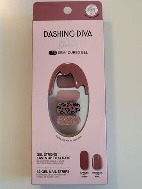 Dashing Diva Glaze LED Semi-Cured Gel Nail Strips — Dusty Rose Set